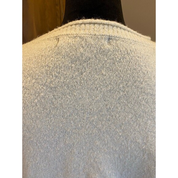 Say What? Cream Womens Plus Size XL Fuzzy Gathered Front Distressed Sweater Top - Picture 7 of 10